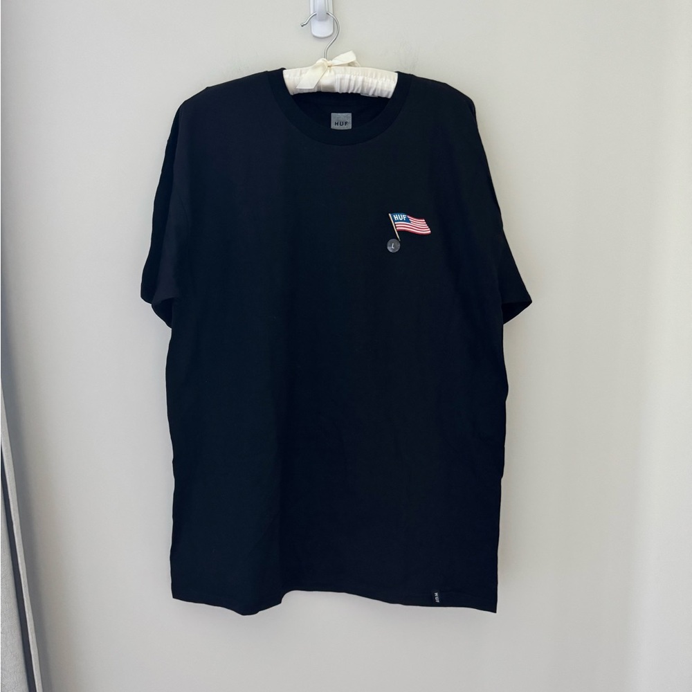 HUF “F It” Eagle Graphic T-Shirt Black Size L NWOT Bold Novelty American Funny